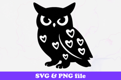 Owl Heart Pattern Silhouette SVG PNG Product Image 1