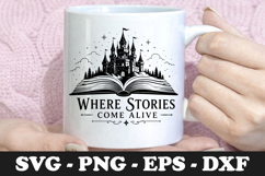 Where Stories Come Alive SVG Mug Design Product Image 1