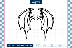 Demon Wing SVG - Devil Wings Cut File Product Image 3