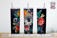 3D Flowers Colorful Sublimation bundle Tumbler Wrap 20 oz Product Image 8