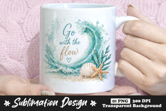 Go With The Flow Ocean Wave Sublimation Mug Design Product Image 1