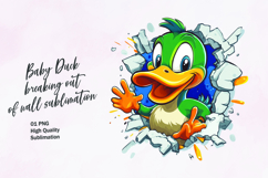 Cute duck breaking out of wall clipart sublimation Product Image 1