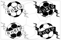 Soccer ball symbol surrounded by ribbon Product Image 7