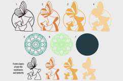 Magical Mushrooms and Butterfly Mandala layered art Product Image 7