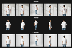 5 Oversized T-Shirt mockups on Asian Man. Generated Ai Product Image 7