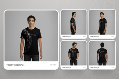 5 T-Shirt Mockups on Indian Man. Vol.01. Generated AI Product Image 7