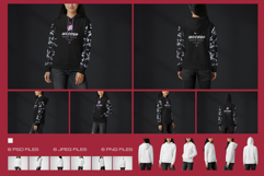 Women Hoodie Mockup Set Asian Model Studio. Generated Ai Product Image 7