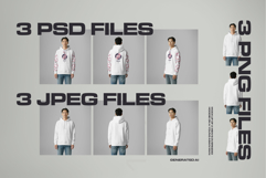 3 Oversized Hoodie Mockups on Asian Man.Generated Ai Product Image 7