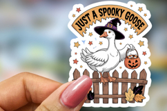 Just A Spooky Goose on a Fall Halloween Fence Product Image 3