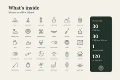 Trailmark 30 Minimal Outdoor & Camping Line Icons SVG Product Image 4