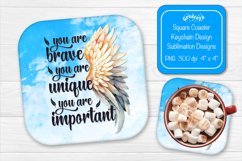 Square coaster Sublimation coaster quotes You are Brave Product Image 1
