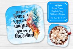 Square coaster Sublimation coaster quotes You are Brave Product Image 1