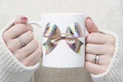 Christmas coquette bow design|Iridescent bow T-shirt clipart Product Image 3