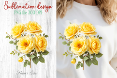 Summer flowers sublimation design png | Cute roses clipart Product Image 1