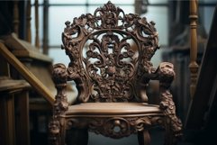 Intricate vintage carved wooden chair Product Image 1