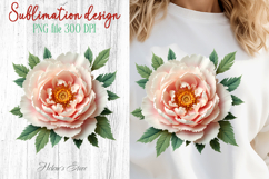 Summer flowers sublimation design png | Cute peony clipart Product Image 1