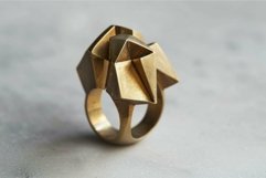 Artistic Abstract geometric ring. Generate Ai Product Image 1