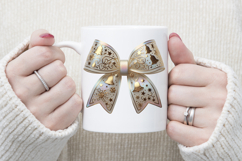 Christmas coquette bow design|Iridescent bow T-shirt clipart Product Image 3