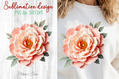 Summer flowers sublimation design png | Cute peony clipart Product Image 1