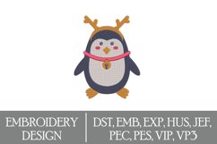 Penguin Machine Embroidery Design Product Image 1