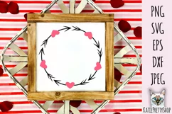 Wreath with hearts and arrows, Hearts Svg cut file. Product Image 1
