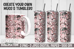 Pink Western Cowgirl Digital Paper | Sublimation Product Image 5