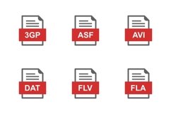 Set Of File Formats Icons Product Image 1