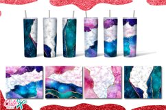 20 oz Skinny Tumbler galaxy and marble sublimation Product Image 5
