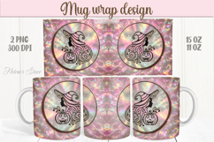 Cute pink Halloween witch patterns iridescent mug wrap png Product Image 1