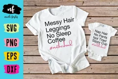 Messy Hair Mommy & Me SVG Cut File Product Image 2