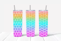 Bright Geometric Glitter 20 oz Skinny Tumbler Sublimation Product Image 2