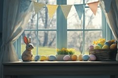 Spring Background, Easter Eggs Background, Bunny Background Product Image 1