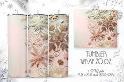 Christmas tumbler wrap 20oz sublimation png| Magic snowflake Product Image 1