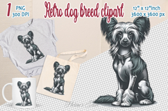 Cute vintage dog clipart | Retro dog breed design png Product Image 1