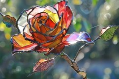 Rainbow Rose Stained Glass Background Wallpaper Product Image 1