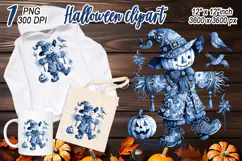 Funny Halloween garden scarecrow clipart t shirt designs png Product Image 2