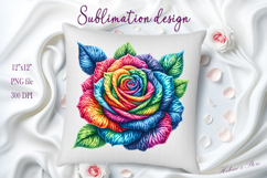 Rainbow yarn crochet Roses Clipart | Amazing knitted flower Product Image 2