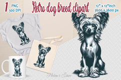 Cute vintage dog clipart | Retro dog breed design png Product Image 1