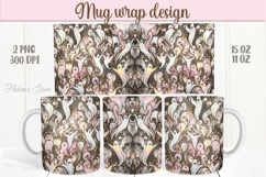Cute pink Halloween scary ghosts patterns iridescent mug png Product Image 1