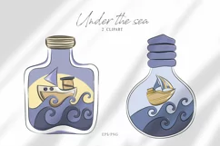 Whale clipart. Fantasy cute underwater illustration Product Image 6