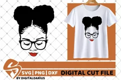 Beauty Black Woman svg, Melanin, Afro Puffs svg, Glasses svg Product Image 1
