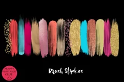 Coral Pink Gold Brush Strokes Clipart I Brush Strokes Product Image 3