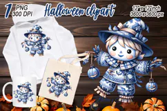 Funny Halloween garden scarecrow clipart t shirt designs png Product Image 1