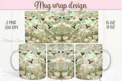 Cute green Halloween pumpkins patterns iridescent mug png Product Image 1