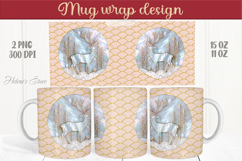 Christmas deer mug wraps png | Golden sublimation design Product Image 1