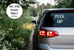 Vinyl car sticker mockup, rear window mockup outdoors 4 PSD Product Image 3