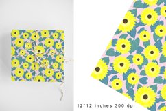 Sunflowers Digital Paper.Sunflower Seamless Pattern Product Image 1