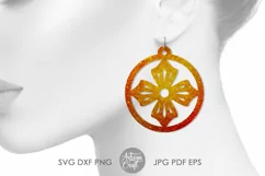 Earrings svg, floral earrings svg, Teardrop Earrings Product Image 4