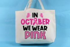 In October - We Wear Pink SVG Awareness Ribbon SVG PNG DXF Product Image 5