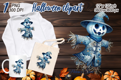Funny Halloween garden scarecrow clipart t shirt designs png Product Image 2